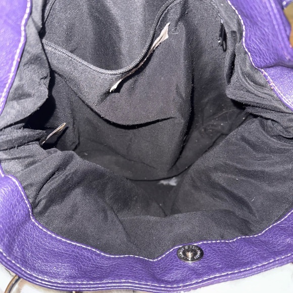 Purple Leather Women's Bag - Picture 4 of 4